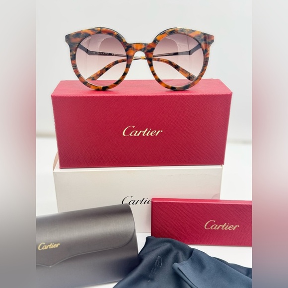 Cartier Accessories - Cartier Sunnies Occhiali - CR0118S Havana-Silver-Brown